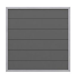 TraumGarten Sichtschutzzaun DESIGN WPC ALU Anthrazit/Silber Sichtschutz Lamellenzaun Sichtschutzelement WPC/ALU, 20 mm Profile, Rahmen 66x40 mm – pflegeleicht, massiv & wetterfest