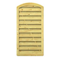 TraumGarten Sichtschutzzaun-Tor Holz XL rund Massivholzrahmen 42x88 mm, 9x95 mm Lamellen, 98x179 cm, rundbogen, DIN rechts/links, blickdicht, inkl. Tiefenbohrung