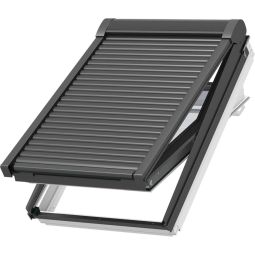 NEU: VELUX Elektro-Rollladen SML 0000K Aluminium Dunkelgrau inkl. KUX 110 Mit starkem Hitze- und Sichtschutz, hoher Verdunkelung, robuster Bauweise und komfortabler Steuerung, geeignet für Velux Fenster ab Baujahr 2000