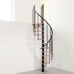 Minka Spindeltreppe Venezia Smart schwarz Wendeltreppe inklusive Handlauf aus PVC, verschiedene Breiten