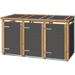 weka Mülltonnenbox 3er Killarney  Anthrazit / Eiche hell lasiert Elegante Verkleidung für drei Abfallbehälter mit moderner Holzoptik