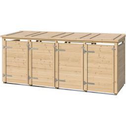 weka Mülltonnenbox 4er Killarney Naturbelassen Natürliche Verkleidung für vier Mülltonnen mit harmonischer Holzoptik