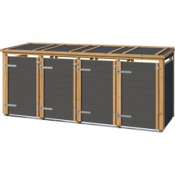 weka Mülltonnenbox 4er Killarney Anthrazit-Eiche hell lasiert Elegante Verkleidung für vier Mülltonnen mit modernem Holzdesign