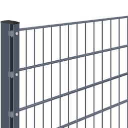 Doppelstabmattenzaun zum Aufdübeln Rundum-sorglos-Paket Anthrazit Komplettset Individualisieren Sie Ihren Zaun mit unserem Konfigurator – inkl. aller Pfosten & Befestigungsmaterialien