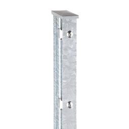 Wellker Zaunpfosten mit Abdeckleiste Zink für Doppelstabmattenzaun, 60x40mm, zum Einbetonieren, bis maximale Zaunhöhe 2030mm