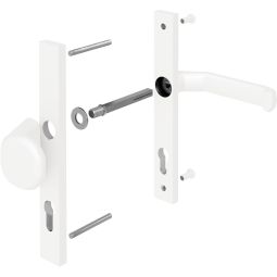 TraumGarten Sichtschutzzaun Drücker-Wechselgarnitur Weiß Türklinke Türknauf Aluminium-Wechselgarnitur, pulverbeschichtet, passend für TraumGarten Gartentore von 40 bis max. 50 mm Stärke