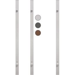 TraumGarten Sichtschutzzaun Torpfosten-Set für Einzel+Doppeltor Anthrazit 3-er Set zum einbetonieren inkl. angeschweißter Toraufhängung