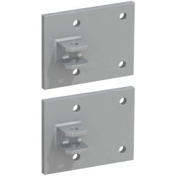 TraumGarten Gartentor Montageplatten für Tor an Mauer silber Für die Montage von Toren direkt an eine Hauswand oder Mauer, 2er-Set, Größe 15,5x12 cm, nur für Einzeltore bis 120 cm Breite geeignet