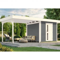 weka Designhaus 172 grau Gartenhütte 4