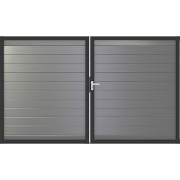 GroJa Doppeltor Lumino Aluminium Steckzaun 3