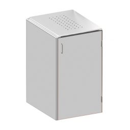 Binto Mülltonnenbox 1er-Box HPL-Grau Edelstahl-Klappdeckel 3