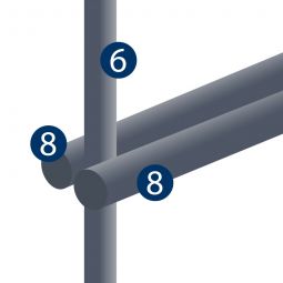 Doppelstabmattenzaun zum Aufdübeln mit Winkelplatte 7