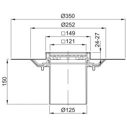 ACO Badablauf Aufsatz 150x150 mm 4