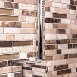 Wellker Kombimosaik Glas Naturstein Marron 8