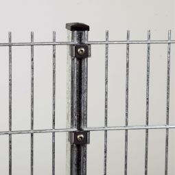 Pfosten Doppelstabmattenzaun mit Klemmplatten verzinkt 3