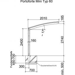 XIMAX Aluminium Carport Portoforte Mini 4