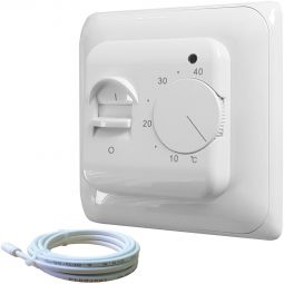 Wellker E-Heat Thermostat inkl. Sensorleitung Für die Temperaturregelung der E-Heat Fußbodenheizungen, verschiedene Varianten