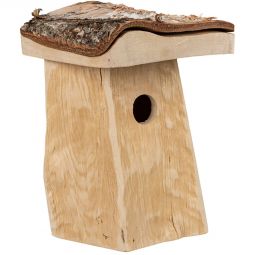 Windhager Nistkasten Log Cabin Meisen-Nistkasten aus Birke mit rustikalem Rindendach