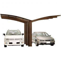 XIMAX Aluminium Carport Portoforte Y Bronze Unterstand verschiedene Varianten, freitragender Doppelcarport