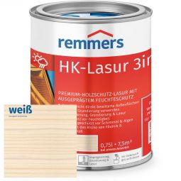 Remmers HK-Lasur 3in1 weiß RC-990 Hochwertige Holzlasur auf Lösemittelbasis - zuverlässiger Schutz vor Feuchtigkeit im Außenbereich