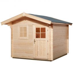 weka Gartenhaus Premium 28 FT V60 naturbelassen Gartenhütte verschiedene Größen, Fichtenholz mit Wandstärke 28 mm