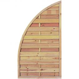 T&J Sichtschutzzaun Maxi Bogen Abschluss Sichtschutz Lamellenzaun MAXI-Bogen Sichtschutzzaun Abschluss 90x160 cm, aus Kiefer/Fichte, kesseldruckimprägniert, geriffelte Lamellen, stabiler 45x45 mm Rahmen