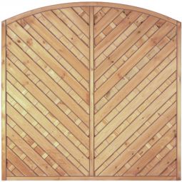 T&J Sichtschutzzaun Maxi-Diagonal Hochbogen Sichtschutz Lamellenzaun Sichtschutzzaun Maxi-Diagonal Hochbogen, 180x180/160 cm, kesseldruckimprägniert, geriffelte Lamellen, mit Edelstahlschrauben