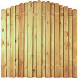 T&J Sichtschutzzaun Lieke Bogen Sichtschutz Bohlenzaun Sichtschutzzaun Bogen 180x180/160 cm, imprägniert, Riegelgröße ca. 20x65 mm, glatte Lamellen ca. 14x120 mm stark