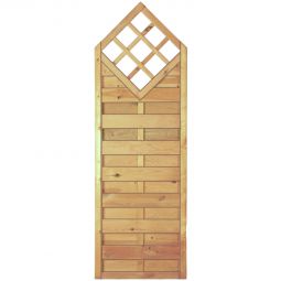 T&J Sichtschutzzaun Maxi-Massiv mit Dekorgitter Sichtschutz Lamellenzaun Sichtschutzzaun mit Dekorgitter 60x180/150 cm, imprägniert, stabil & dekorativ – mit Rankgitter, Maschenweite 10x10 cm