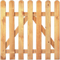 T&J HEIKO Gartentor gerade Gartenzaun gerade, imprägniertes Holz, geradliniges Design, abgerundete Latten, verzinkte Nagelverbindungen, 4 verschiedene Größen erhältlich