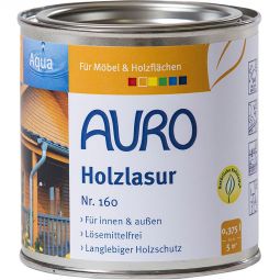 AURO Holzlasur Aqua Nr. 160 Holzschutz unterschiedliche Farben, 0,375, 0,75 oder 2,5 Liter