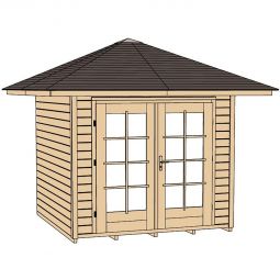 weka Gartenhaus 177 naturbelassen Gartenhütte verschiedene Größen, Fichtenholz mit Wandstärke 28mm