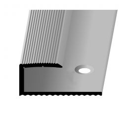PARKETTFREUND Einfassprofil PF 210 Alu eloxiert Edelstahl Schrauben und Dübel Übergangsschiene grau verschiedene Varianten, bis 1,8m, für Bodenstärke 7,2-8,2mm