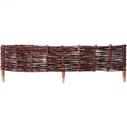 T&J SARA Weiden-Steckzaun Beeteinfassung SARA-Weidensteckzaun 120x25 cm aus natürlichem Weidengeflecht mit 30 cm langen, 3 cm starken Steckpfählen – ideal zur Beeteinfassung
