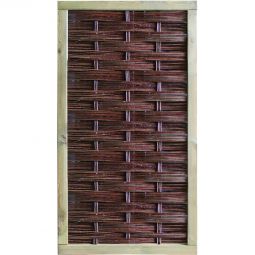 T&J LABO-3D Weidengeflechtzaun Sichtschutz LABO-3D Weidengeflechtzaun mit 70x35 mm Rahmen aus braun gebeizter Kiefer und dekorativen 36x36 cm Fenstern in verschiedenen Varianten