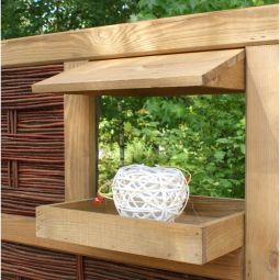 T&J LABO-3D Vogelhaus LABO-3D Vogelhaus mit Holzdach und Boden – modernes Design, Maße: Dach 36x37x7,5 cm, Boden 36x36x6 cm