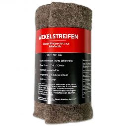 NOOR Wickelstreifen aus Schafwolle braun Natürlicher Stammschutzstreifen – isolierend, atmungsaktiv und flexibel einsetzbar, 20x200 cm