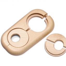 HARO Doppelheizkörperrosette Innendurchmesser 19 mm Ahorn Werkzeuglose Montage, 122x58x11 mm