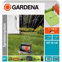 Gardena Sprinklersystem OS 140 Set mit Versenk-Viereckregner beregnete Fläche 140 m²