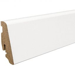 HARO Stecksockelleiste Dekor weiß strukturiert Fußleisten 2200x19x58 mm MDF-Leiste mit strukturierter weißer Oberfläche in RAL 9016