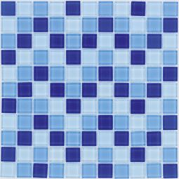 Glasmosaik Hellblau Mix 30x30 cm Mosaikfliesen 4 mm auch als Muster erhältlich