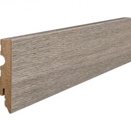 HARO Stecksockelleiste Cube Eiche Contura steingrau Fußleisten Matt folierte Oberfläche mit natürlicher, steingrauer Holzoptik für moderne Räume, Länge 2200 mm