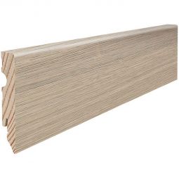 HARO Stecksockelleiste Cube Eiche Emilia samtgrau wasserresistent Fußleisten 2200x80x15 mm, feuchtraumgeeignet, modernes Dekor
