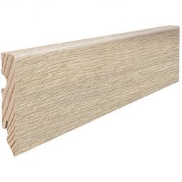 HARO Stecksockelleiste Cube Eiche Contura steingrau wasserresistent Fußleisten 2200x80x15 mm, für Räume mit erhöhter Luftfeuchtigkeit geeignet, hochwertige Holz-Optik