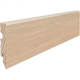 HARO Stecksockelleiste Cube Eiche Eleganza cremeweiß wasserresistent Fußleisten 2200x15x80 mm, feuchtigkeitsresistent, modernes Dekor in hellem Holzton