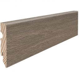 HARO Stecksockelleiste Cube Eiche Eleganza antikgrau wasserresistent Fußleisten 2200x80x15 mm, dekorativ, widerstandsfähig gegen Feuchtigkeit