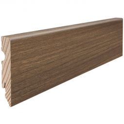 HARO Stecksockelleiste Cube Nussbaum Vario wasserresistent Fußleisten Laminat-Sockelleiste in 2200x80x15 mm, wasserresistent, pflegeleicht und stabil, in moderner Nussbaum-Optik