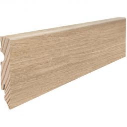 HARO Stecksockelleiste Cube Silberahorn Vario wasserresistent Fußleisten Pflegeleichte Laminatleiste in 80x15 mm, wasserresistent und stabil, moderne Optik in Silberahorn
