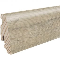 HARO Stecksockelleiste DISANO Eiche Whistler Kieselgrau Nässeschutz Fußleisten 2200x19x58 mm, in moderner Graueiche-Optik