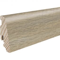 HARO Stecksockelleiste DISANO Eiche Quebec Alabaster Nässeschutz Fußleisten 2200x19x58 mm, wasserresistent